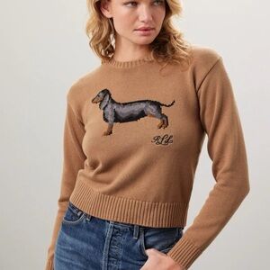 Polo Ralph Lauren Brown Sweater with Dachshund Motif